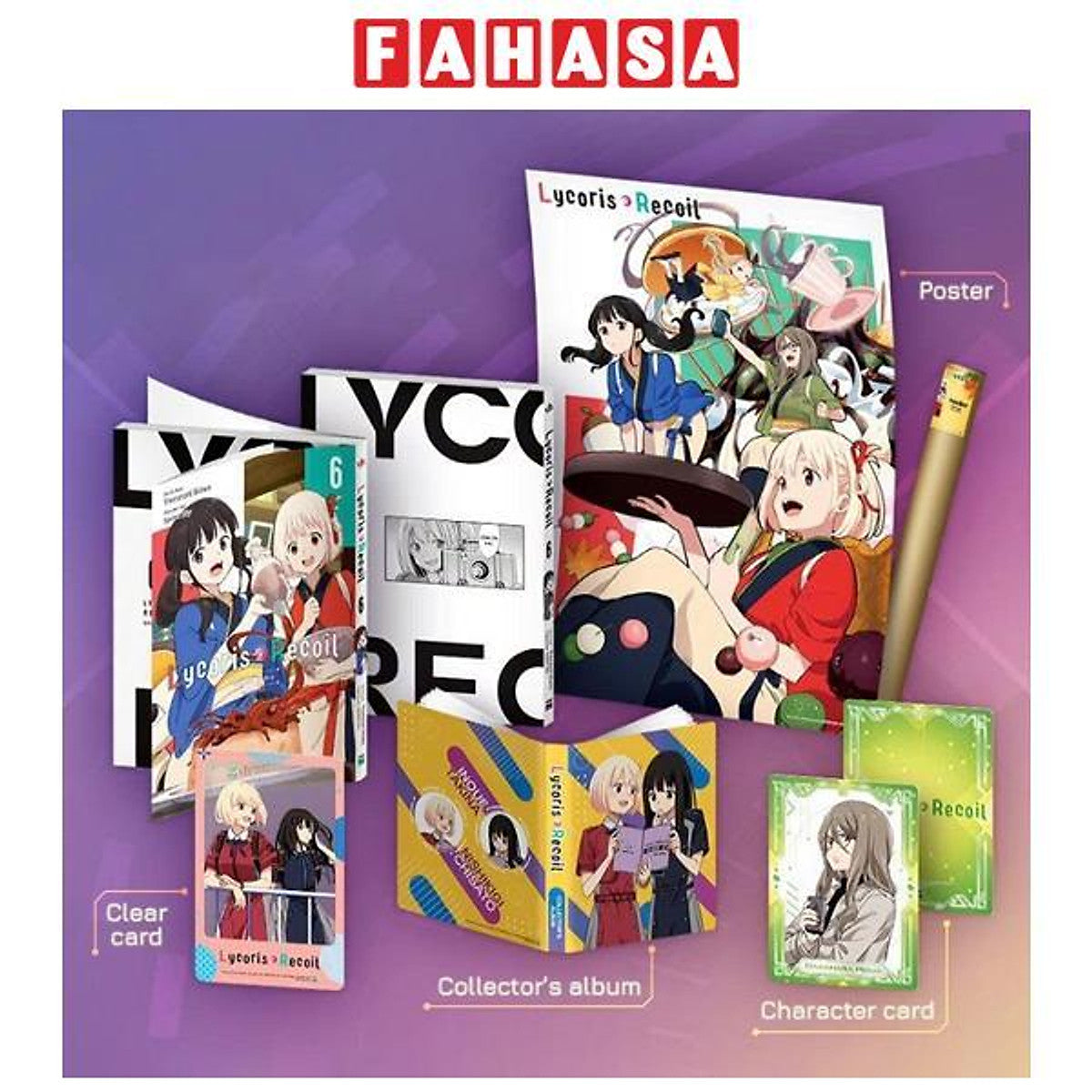 Sách - Lycoris Recoil - Tập 6 - Bản Sưu Tầm - Tặng Kèm Character Card + Collector'S Album + Clear Card + Poster