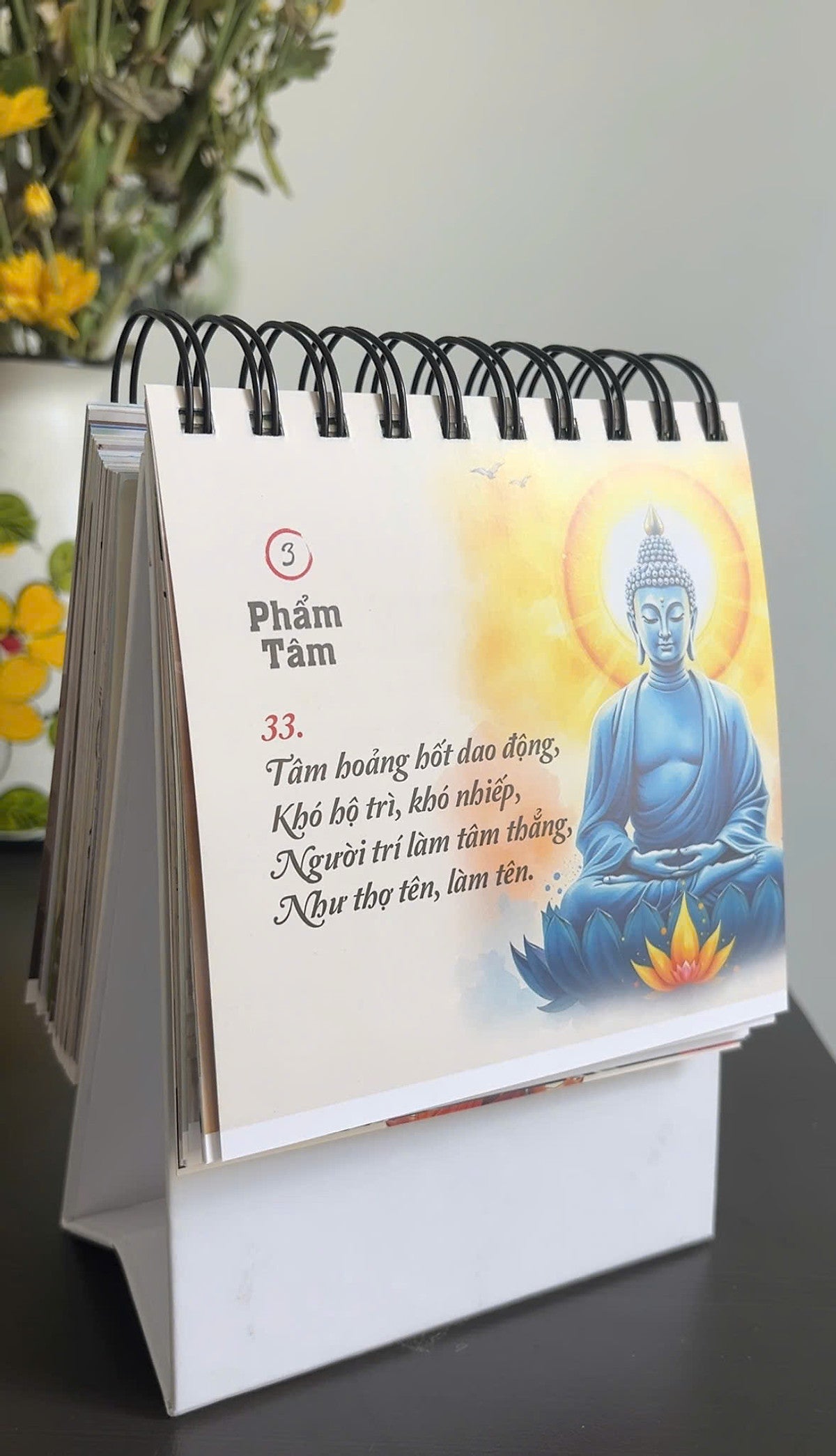 Kinh Pháp Cú Để Bàn, Gáy Lò Xo, In Màu (13 X 17Cm)