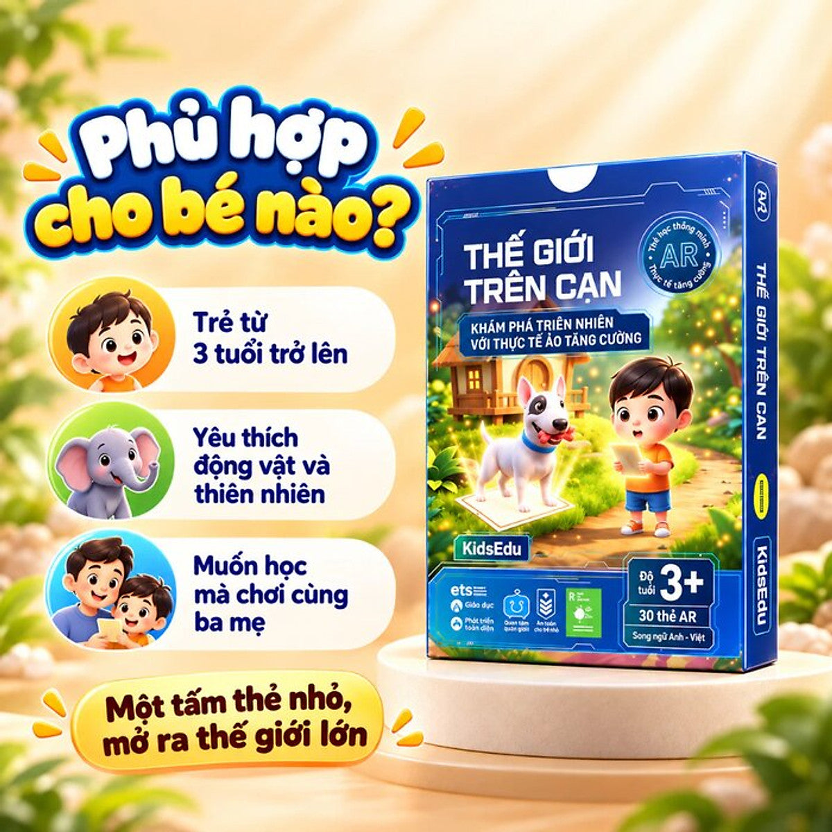 Thẻ Học Thông Minh Ar - Thế Giới Trên Cạn - Khám Phá Thiên Nhiên Với Thực Tế Ảo Tăng Cường (Song Ngữ Anh - Việt)