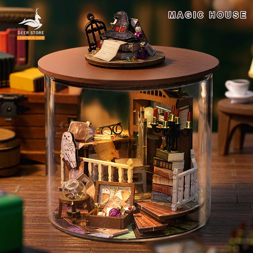 Ngôi Nhà Búp Bê Ma Thuật DIY trong Trụ Thủy Tinh | Tặng KEO DÁN. Mô hình nhà gỗ 3d tự làm. Dream Bottle B32