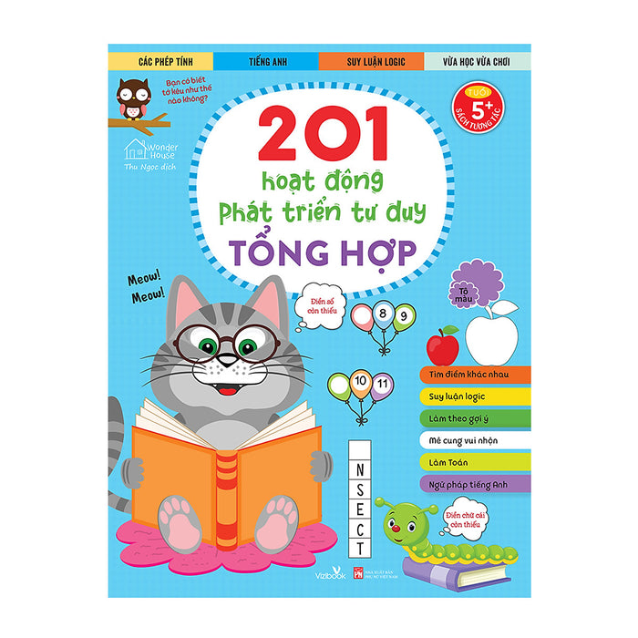 Sách Cho Bé - 201 Hoạt Động Phát Triển Tư Duy - Tổng Hợp - Sách Tương Tác - Dành Cho Trẻ Từ 5 Tuổi