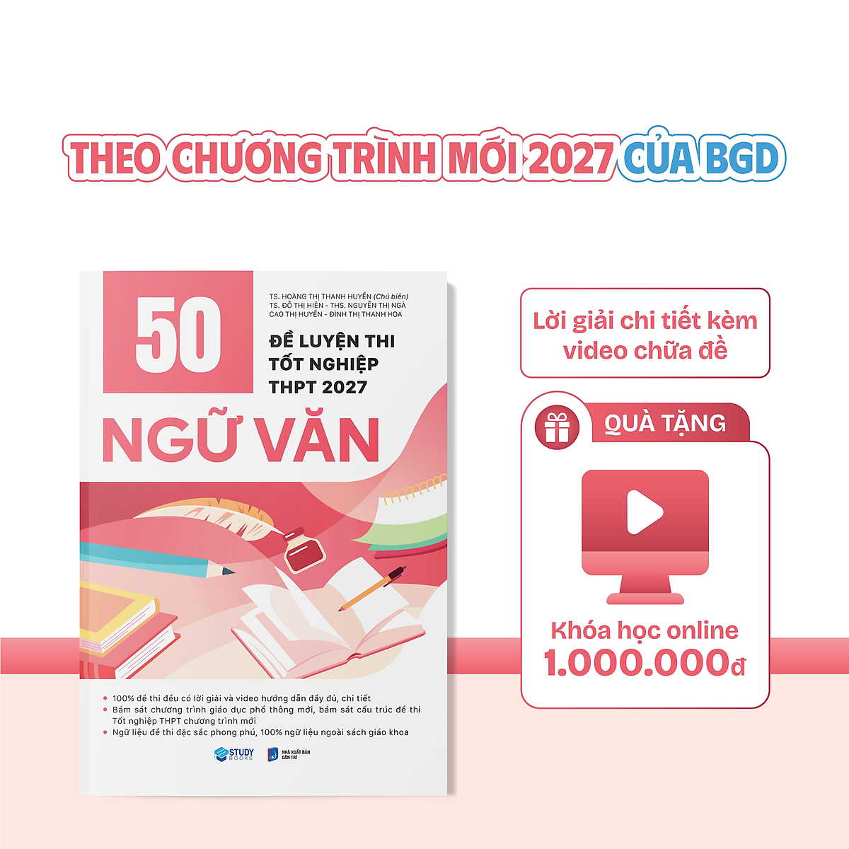 50 Đề Luyện Thi Tốt Nghiệp Thpt 2027 Ngữ Văn + Tặng Khóa Học Trị Giá 1 Triệu - Bản Quyền