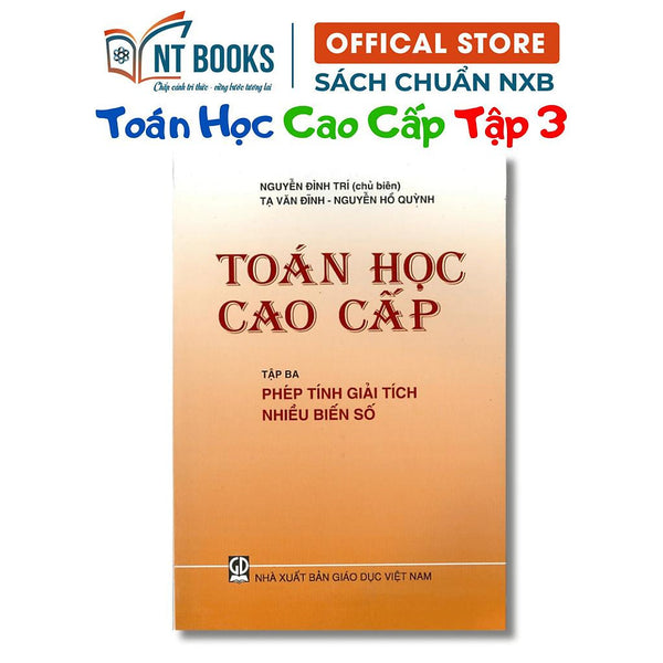 Sách - Toán Học Cao Cấp Tập 3 - Phép Tính Giải Tích Nhiều Biến Số - Khổ Nhỏ - Nxb Giáo Dục - Hv