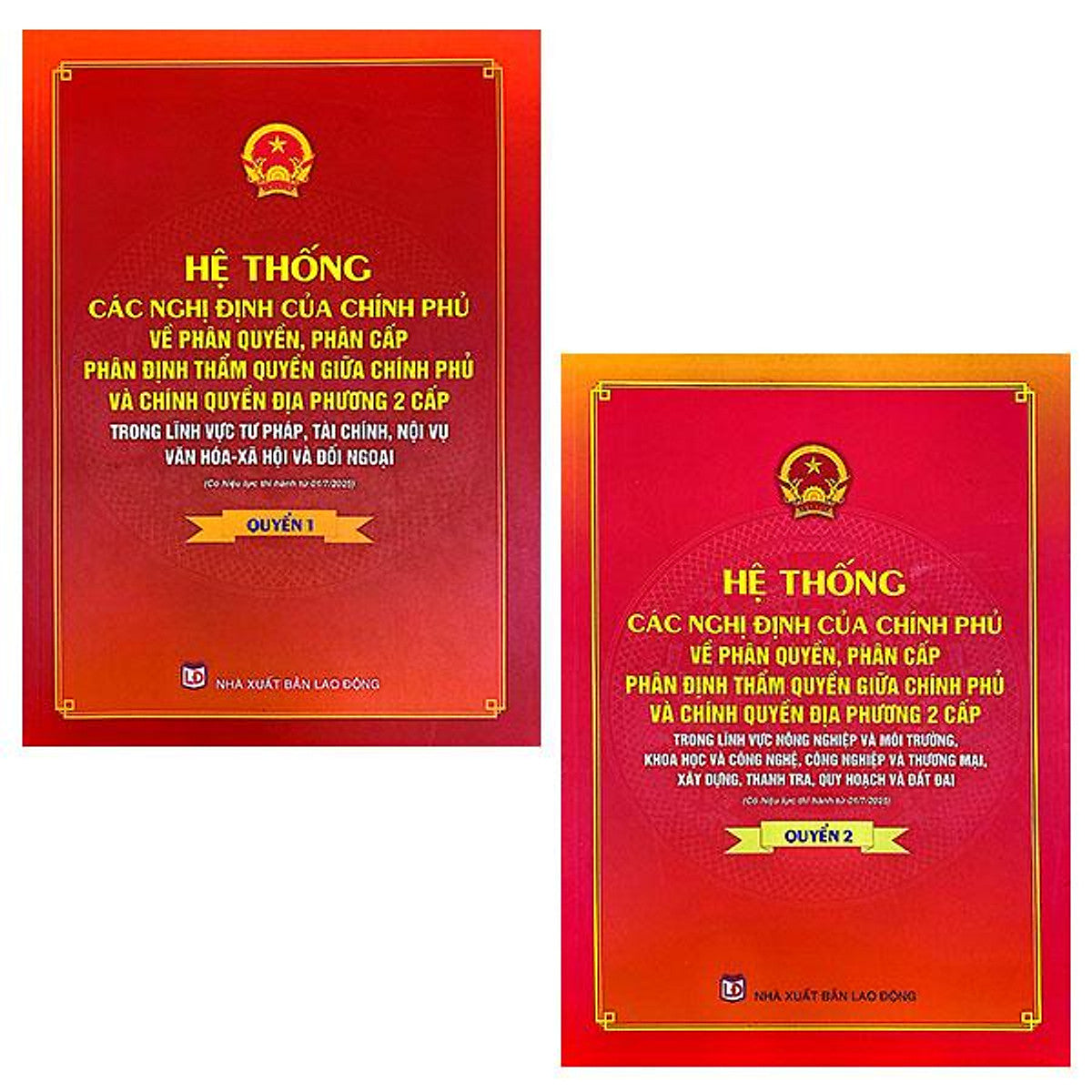 Sách - Bộ Sách Hệ Thống Các Nghị Định Của Chính Phủ Về Phân Quyền Phân Cấp Phân Định Thẩm Quyền Giữa Chính Phủ Và Chính Quyền Địa Phương 2 Cấp (Bộ 2 Quyển)