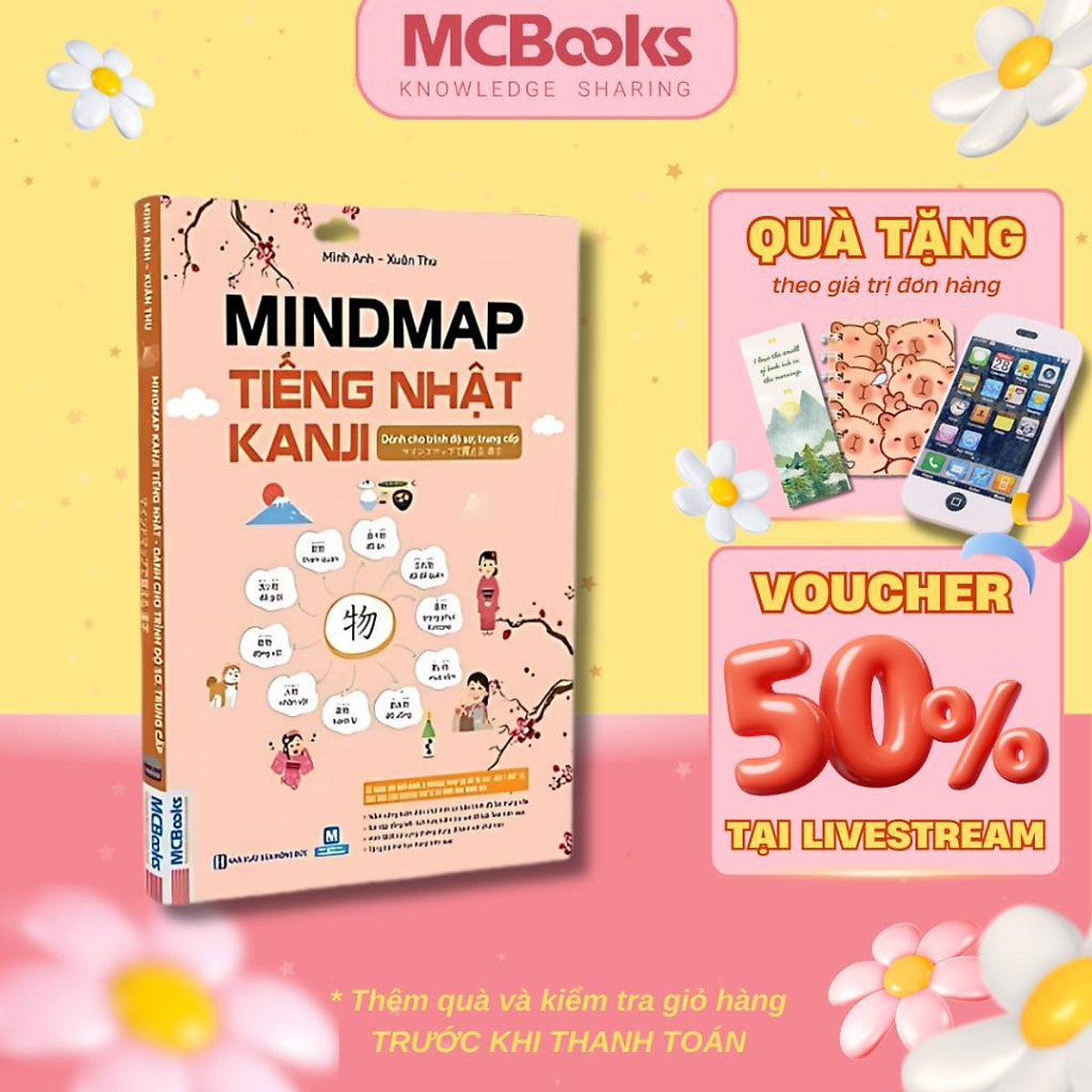 Sách - Mindmap Kanji Tiếng Nhật – Dành Cho Trình Độ Sơ, Trung Cấp - Học Kèm App - Mcbooks