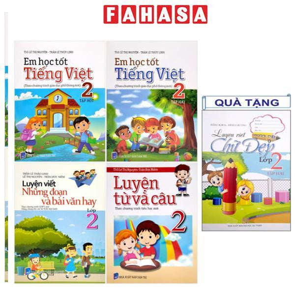 Sách - Bộ Sách Em Học Giỏi Tiếng Việt 2 (Bộ 4 Cuốn) - Tặng Kèm Sách Luyện Viết Chữ Đẹp Lớp 2 - Tập 2