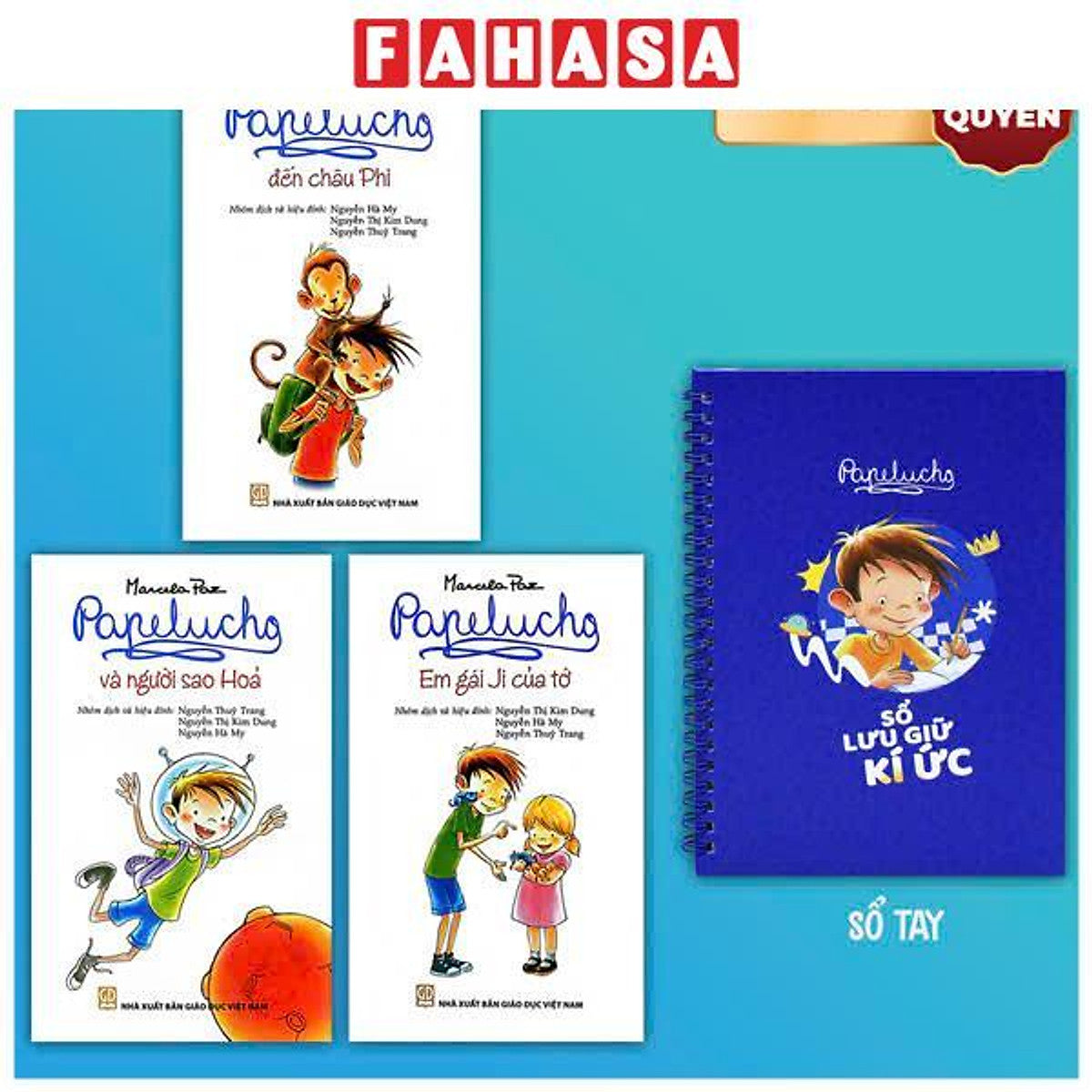 Sách - Bộ Sách Papelucho 3 - Em Gái Ji Của Tớ + Đến Châu Phi + Và Người Sao Hỏa (Bộ 3 Tập) - Tặng Kèm Sổ Lưu Giữ Kí Ức - Độc Quyền Fahasa