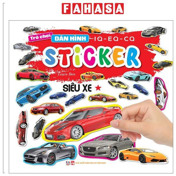 Sách - Trò Chơi Dán Hình Iq-Eq-Cq - Sticker - Siêu Xe - Tập 1