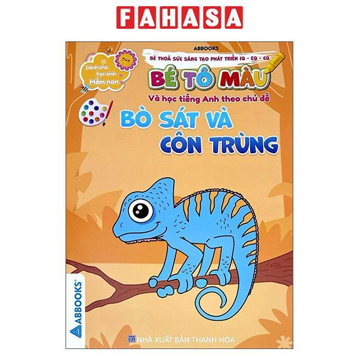 Sách - Dành Cho Học Sinh Mầm Non - Bé Thỏa Sức Sáng Tạo Phát Triển Iq-Eq-Cq - Bé Tô Màu Và Học Tiếng Anh Theo Chủ Đề - Bò Sát Và Côn Trùng