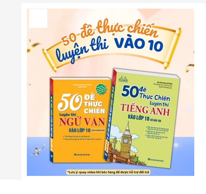 Sách - 50 Đề Thực Chiến Luyện Thi Vào Lớp 10 (Có Đáp Án)
