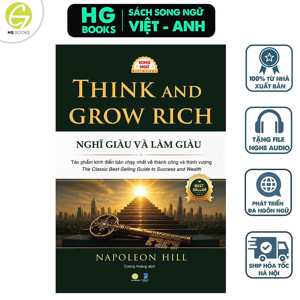 Sách Song Ngữ Nghĩ Giàu Và Làm Giàu (Think And Grow Rich) - Tư Duy Thành Công + Tặng Kèm Audio
