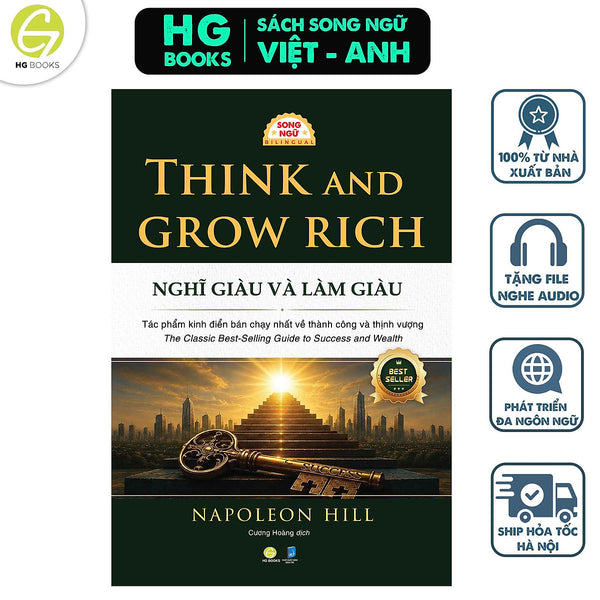 Sách Song Ngữ Nghĩ Giàu Và Làm Giàu (Think And Grow Rich) - Tư Duy Thành Công + Tặng Kèm Audio