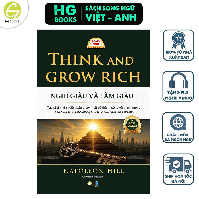 Sách Song Ngữ Nghĩ Giàu Và Làm Giàu (Think And Grow Rich) - Tư Duy Thành Công + Tặng Kèm Audio