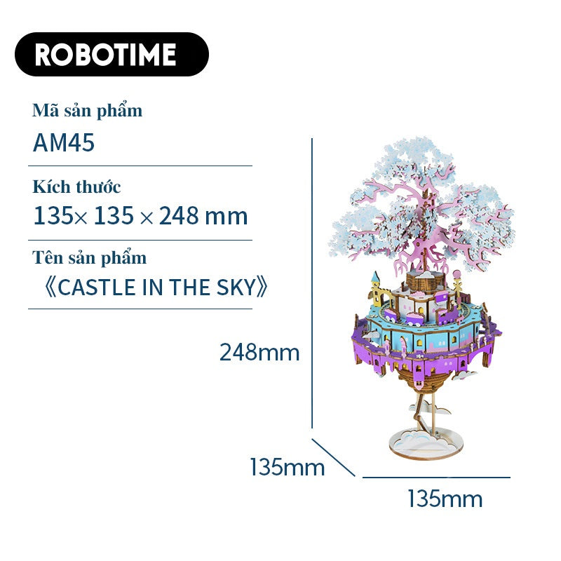 [BẢN QUỐC TẾ TIẾNG ANH] Mô hình Hộp âm nhạc - Đồ chơi lắp ráp bằng gỗ 3D - Robotime DIY Music Box AM41 - AM45