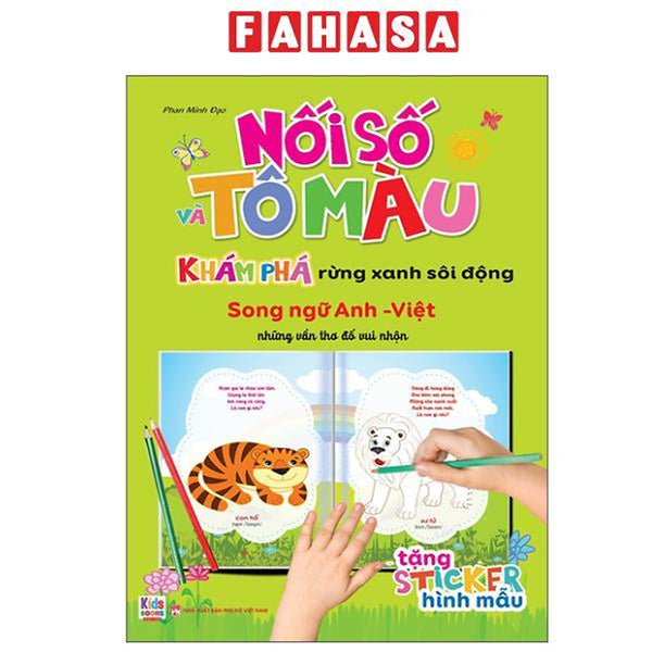Sách - Nối Số Và Tô Màu - Khám Phá Rừng Xanh Sôi Động - Song Ngữ Anh-Việt