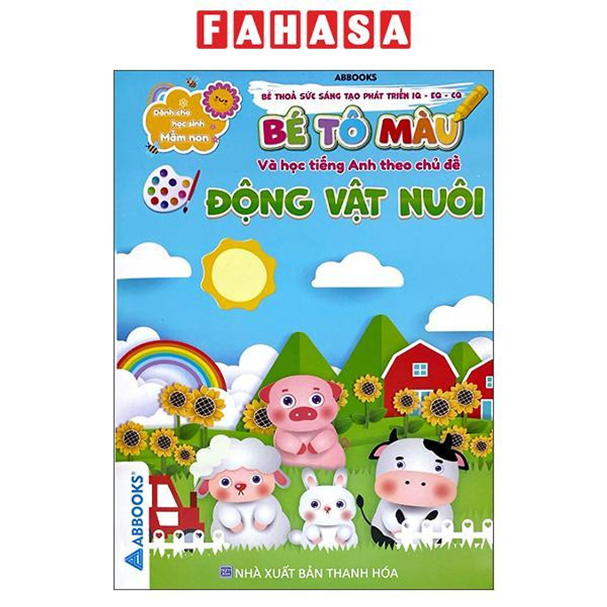 Sách - Dành Cho Học Sinh Mầm Non - Bé Thỏa Sức Sáng Tạo Phát Triển Iq-Eq-Cq - Bé Tô Màu Và Học Tiếng Anh Theo Chủ Đề - Động Vật Nuôi