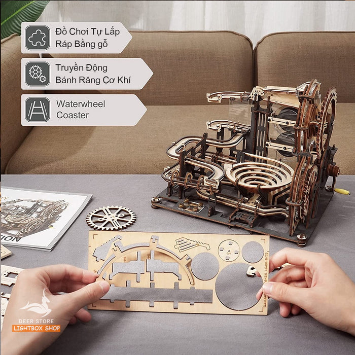 [Bản Tiếng Anh] Mô hình ROKR Cơ động học Robotime. Đồ chơi Lắp ráp bằng gỗ 3D Marble Night City LGA01 Marble Run.