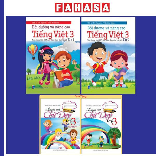 Sách - Bộ Sách Bồi Dưỡng Và Nâng Cao Tiếng Việt 3 - Theo Chương Trình Gdpt Mới-Dùng Chung Cho 3 Bộ Sách - Tập 1 + Tập 2 (Bộ 2 Cuốn) - Tặng Kèm Sách Luyện Viết Chữ Đẹp Lớp 3 - Tập 1 + Tập 2