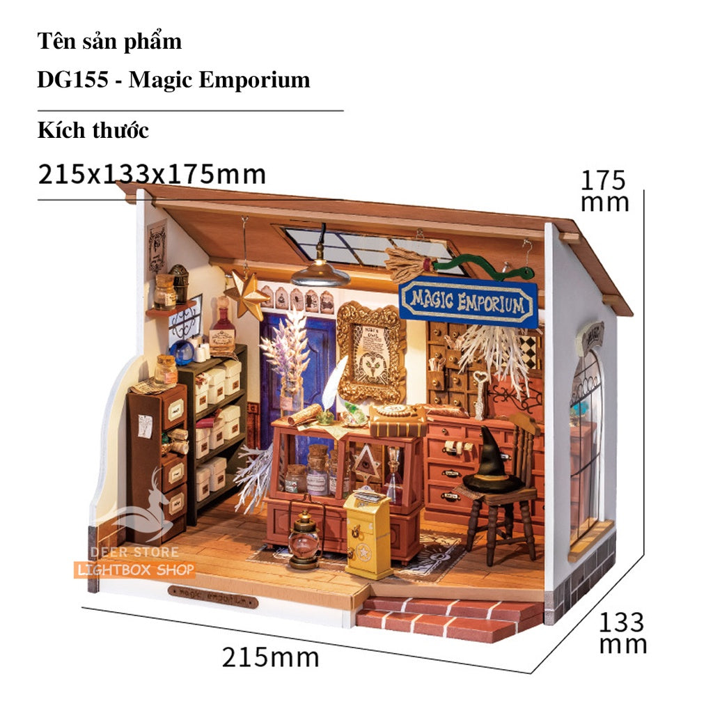 Nhà búp bê ROBOTIME DIY | Mô hình nhà gỗ tự 3D. Mystic Archives Series DIY Miniature House. Bản Tiếng Anh. DG155
