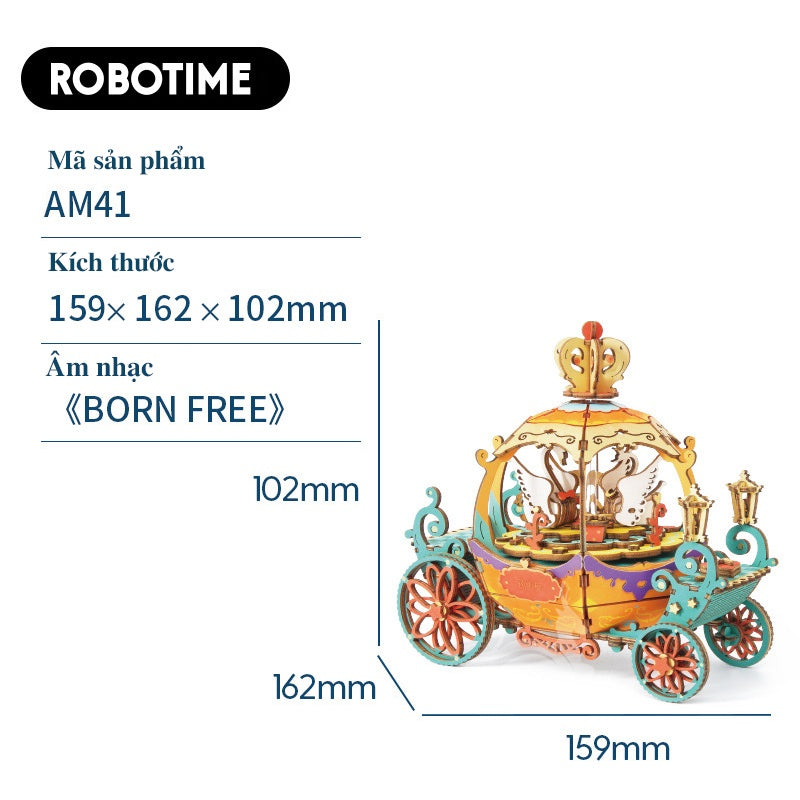 [BẢN QUỐC TẾ TIẾNG ANH] Mô hình Hộp âm nhạc - Đồ chơi lắp ráp bằng gỗ 3D - Robotime DIY Music Box AM41 - AM45