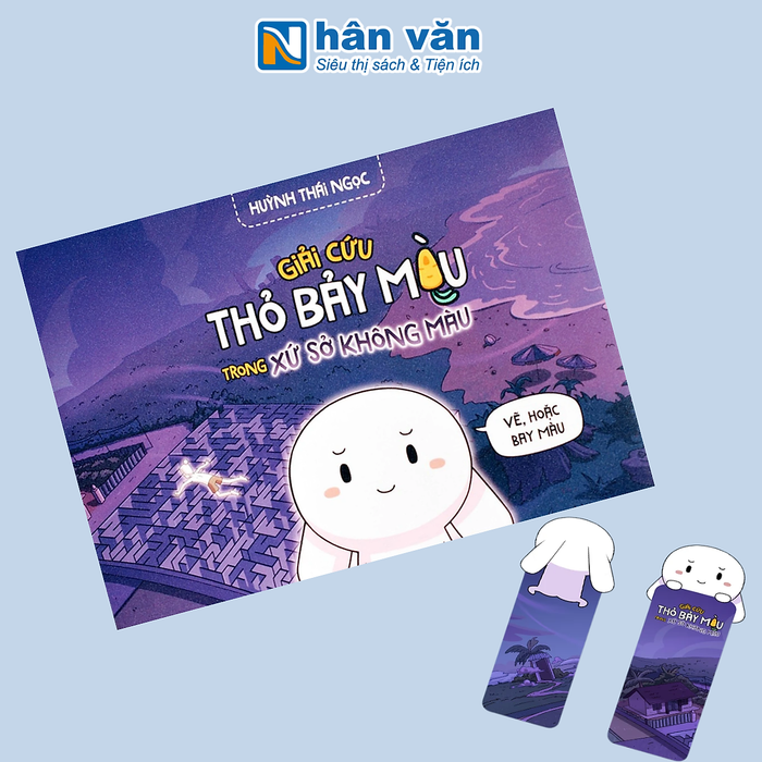 Truyện Tranh Tương Tác - Giải Cứu Thỏ Bảy Màu Trong Xứ Sở Không Màu - Huỳnh Thái Ngọc - Tặng Kèm Bookmark 2 Mặt Cán Holo