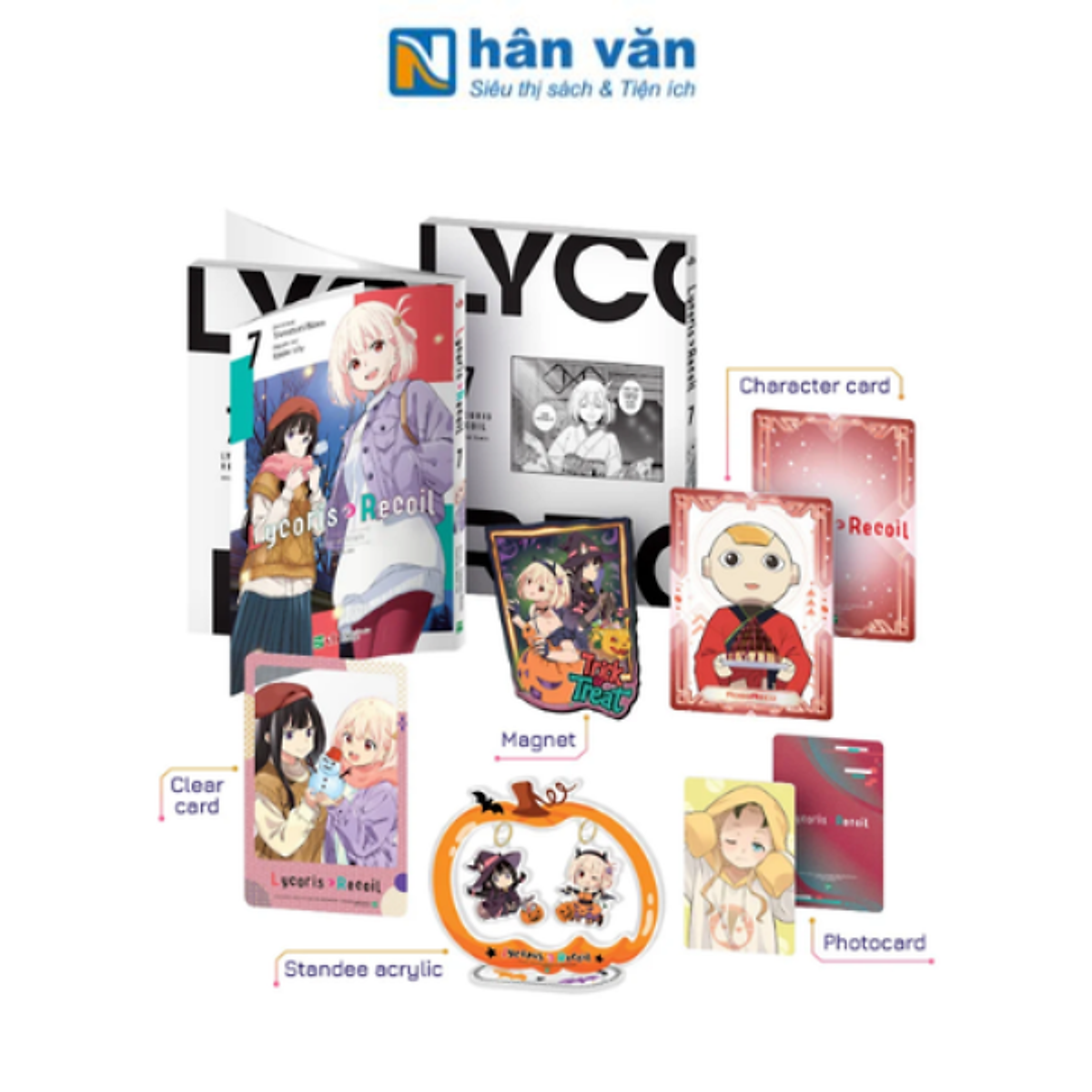 Lycoris Recoil - Tập 7 - Bản Sưu Tầm - Tặng Kèm Character Card + Clear Card + Magnet + Photocard + Standee Acrulic