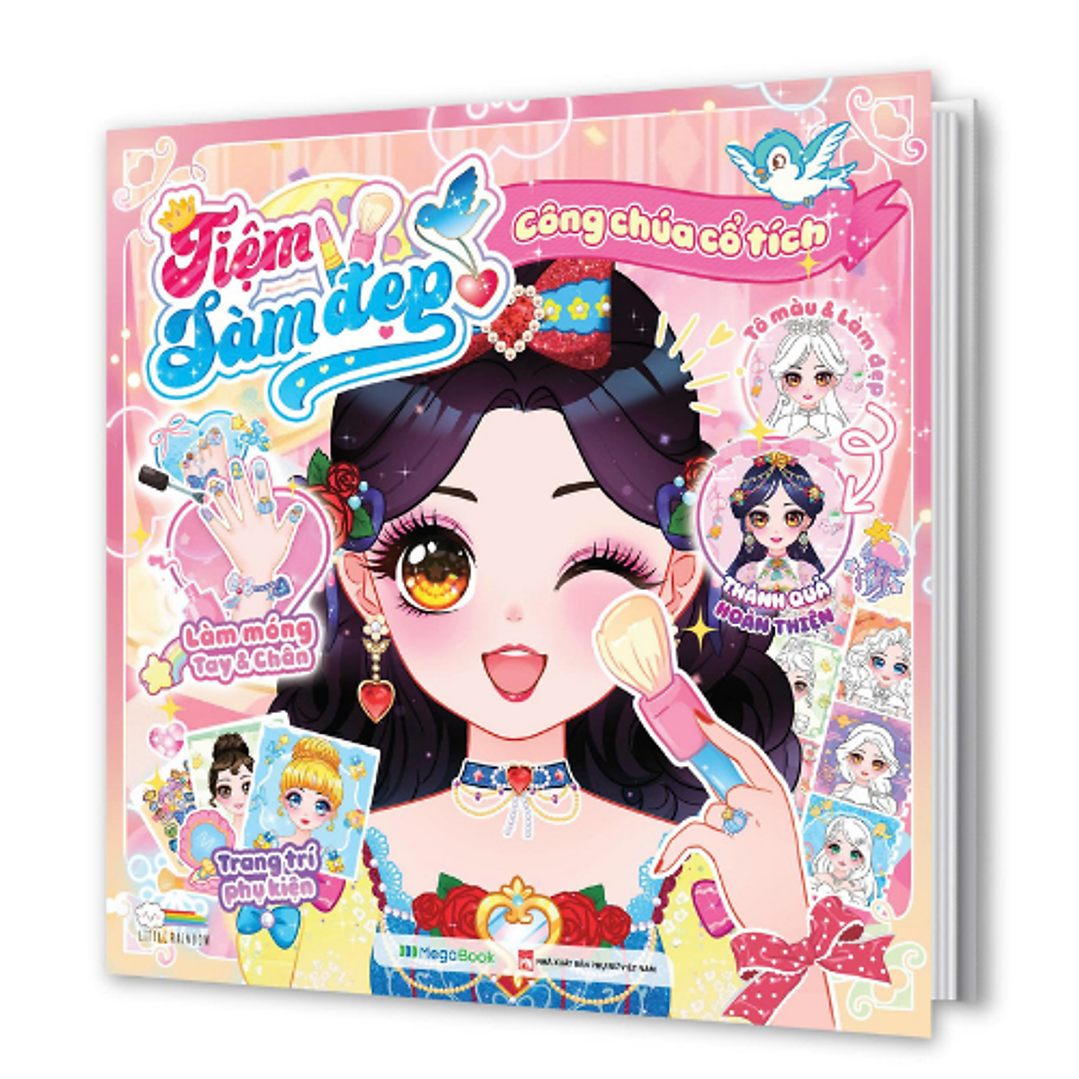 Tiệm Làm Đẹp - Công Chúa Cổ Tích (200+ Stickers Dễ Thương) - Sách Bóc Dán Sticker Cho Bé Gái