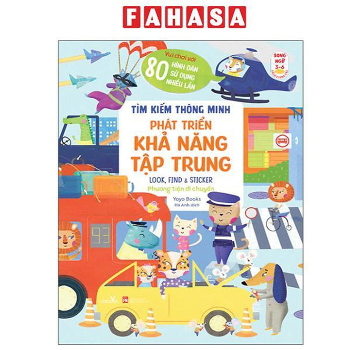 Sách - Tìm Kiếm Thông Minh - Phát Triển Khả Năng Tập Trung - Look, Find And Sticker - Phương Tiện Di Chuyển