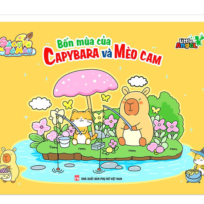 Sách Tô Màu - Bốn Mùa Của Capybara Và Mèo Cam