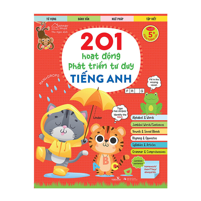 Sách Cho Bé - 201 Hoạt Động Phát Triển Tư Duy - Tiếng Anh - Sách Tương Tác - Dành Cho Trẻ Từ 5 Tuổi