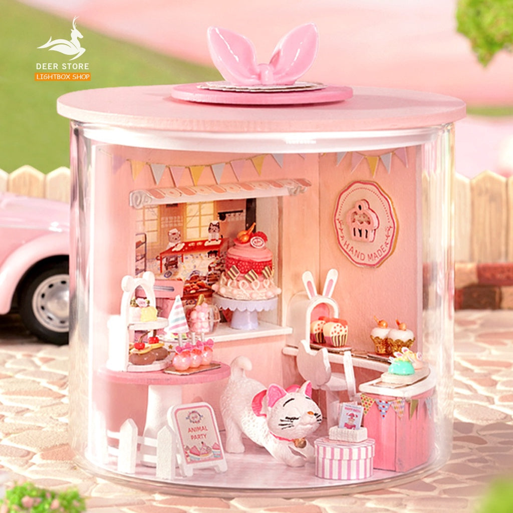 Ngôi Nhà Búp Bê Ma Thuật DIY trong Trụ Thủy Tinh | Tặng KEO DÁN. Mô hình nhà gỗ 3d tự làm. Dream Bottle B32