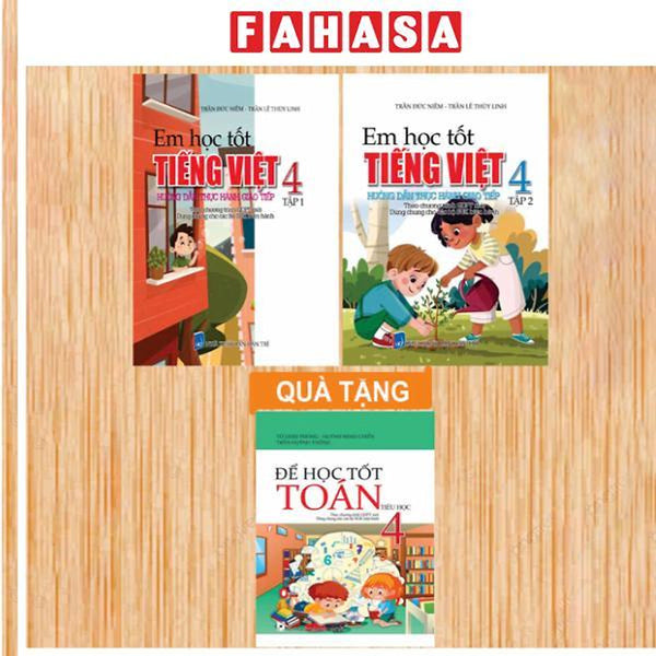 Sách - Bộ Sách Em Học Tốt Tiếng Việt 4 - Tập 1 + Tập 2 (Bộ 2 Cuốn) - Tặng Kèm Sách Để Học Tốt Toán 4