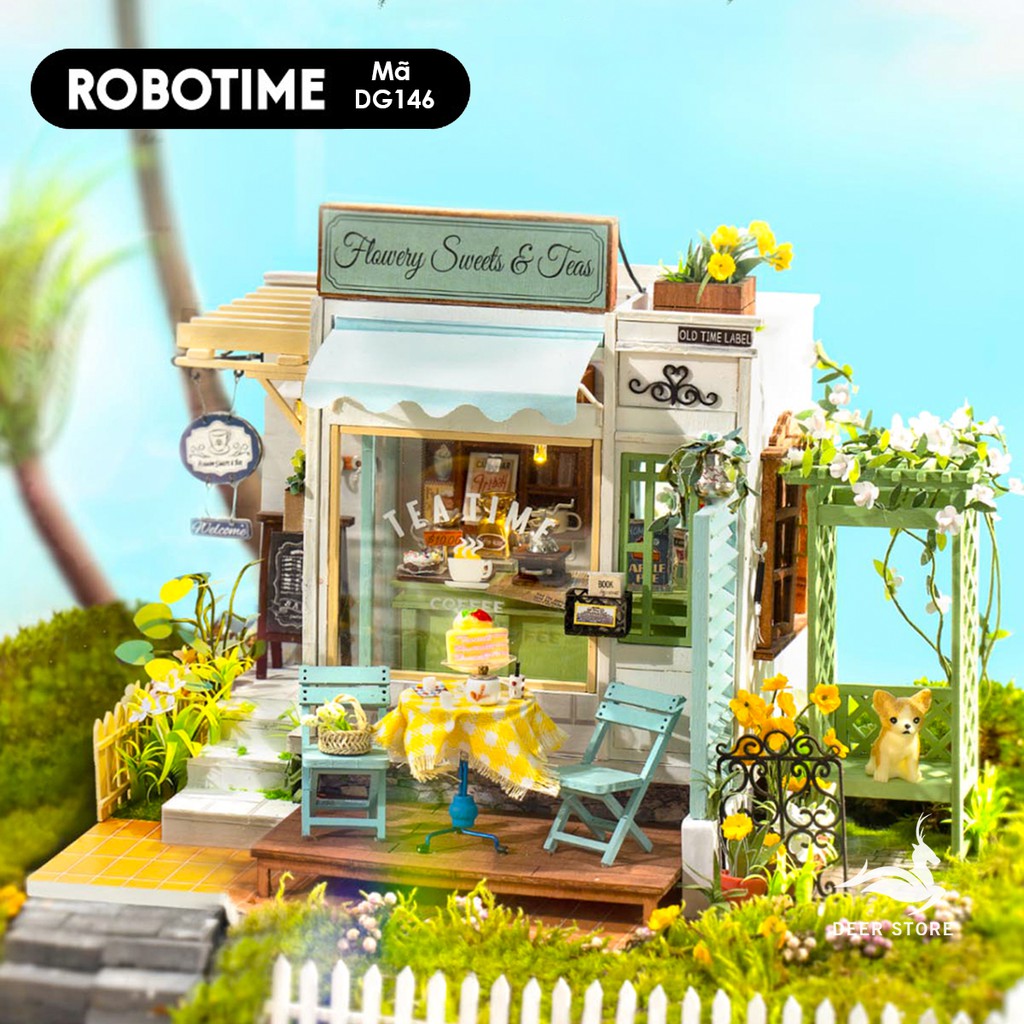 [Bản Tiếng Anh] Mô hình nhà búp bê DIY Robotime có Nội Thất | Mô hình nhà biệt thự thu nhỏ. Quà tặng ý nghĩa | DG146