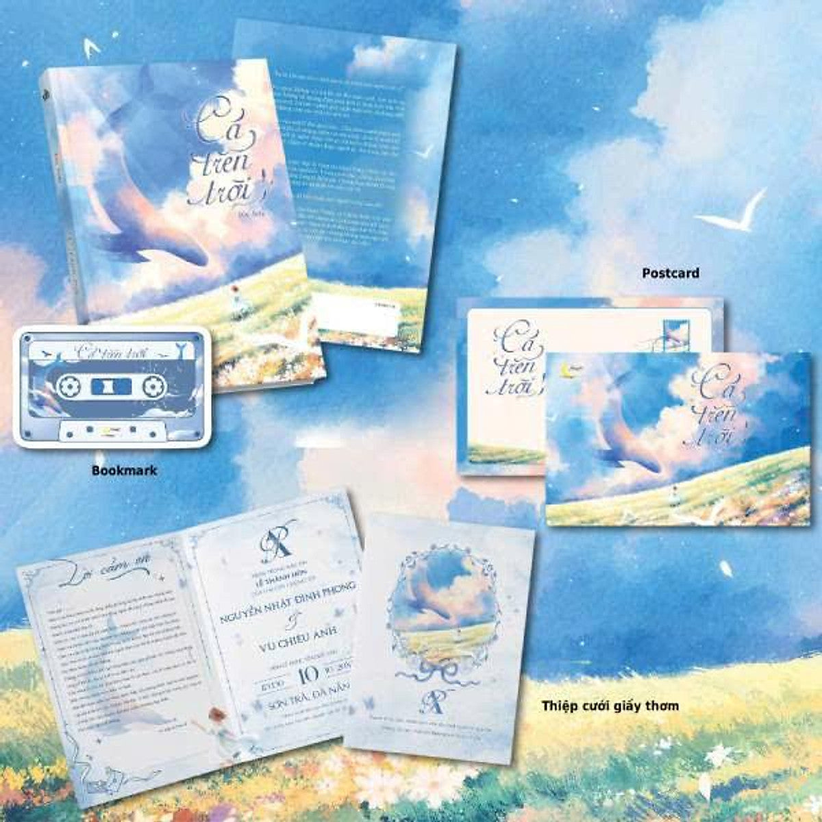 Sách - Cá Trên Trời - Tặng Kèm Bookmark Bồi Cứng + Thiệp Cưới Giấy Thơm + Postcard