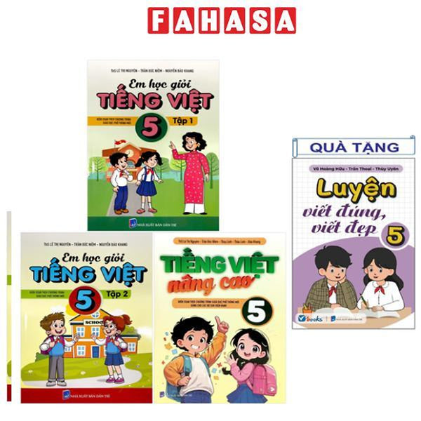 Sách - Bộ Sách Em Học Giỏi Tiếng Việt 5 (Bộ 3 Cuốn) - Tặng Kèm Sách Luyện Viết Đúng, Viết Đẹp 5