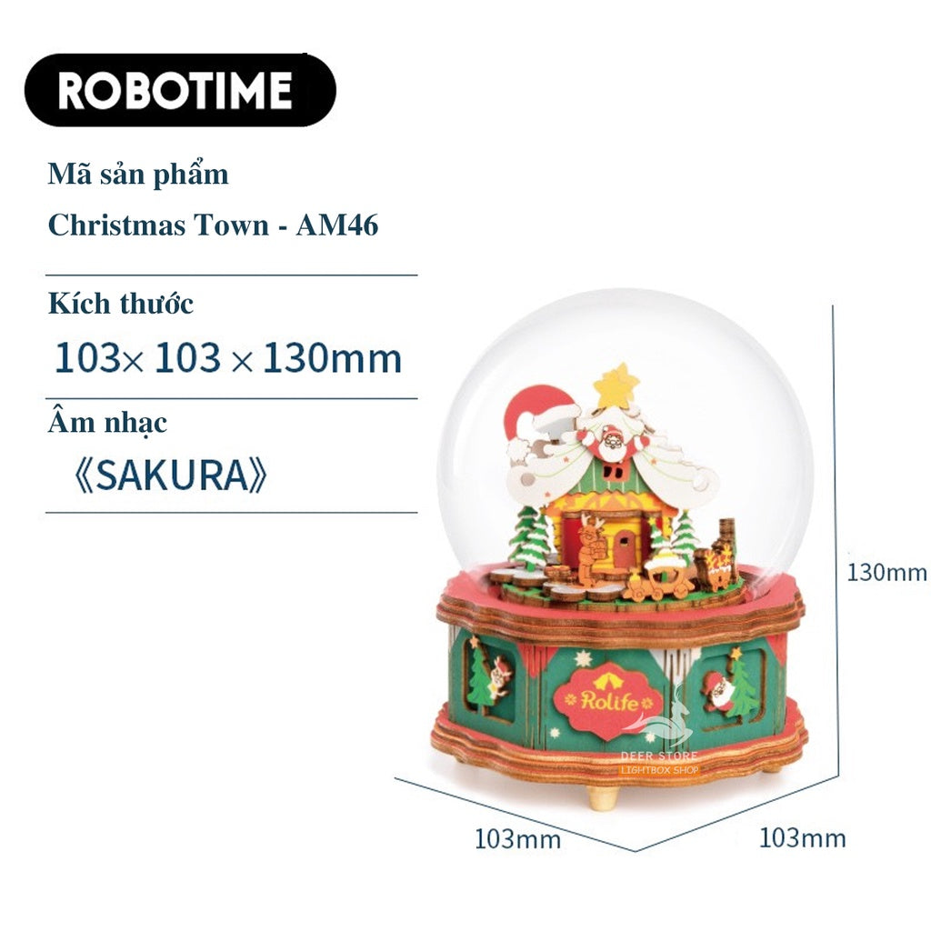 [BẢN QUỐC TẾ TIẾNG ANH] Mô hình Hộp âm nhạc - Đồ chơi lắp ráp bằng gỗ 3D - Robotime DIY Music Box AM41 - AM45
