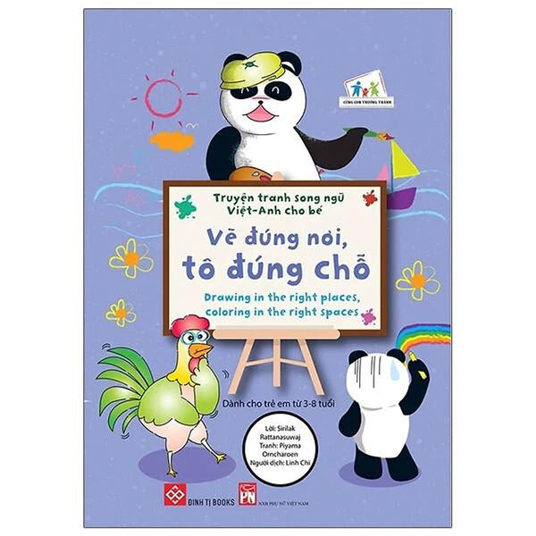 Sách Truyện Tranh Song Ngữ Việt Anh Cho Bé - Vẽ Đúng Nơi Tô Đúng Chỗ
