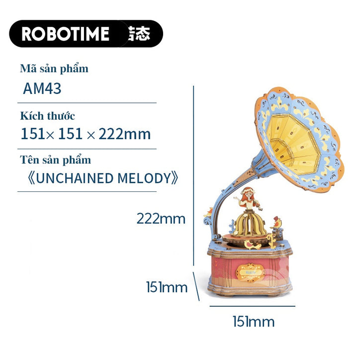 [BẢN QUỐC TẾ TIẾNG ANH] Mô hình Hộp âm nhạc - Đồ chơi lắp ráp bằng gỗ 3D - Robotime DIY Music Box AM41 - AM45