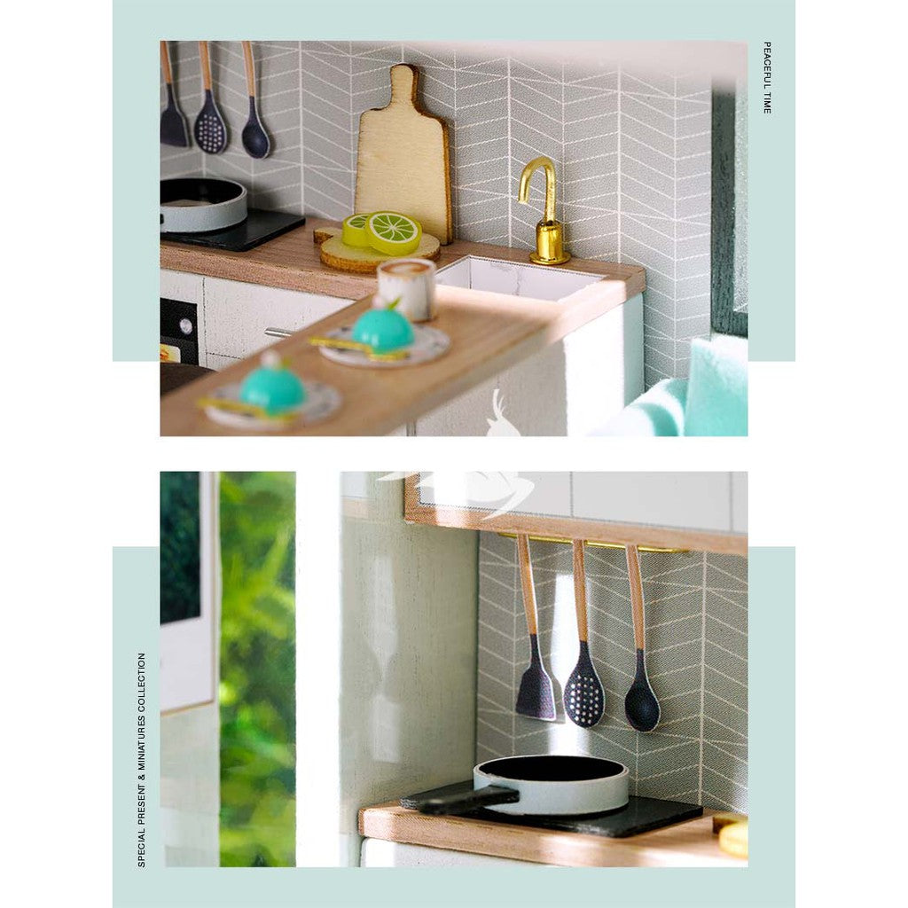 DIY - Nhà búp bê tự lắp ráp - Tặng  keo dán và KHUNG BẢO VỆ QL001