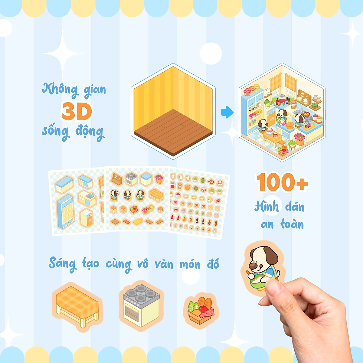 Sách 600+ Sticker 3D Cho Bé - Sweet Home (Chọn Lẻ)
