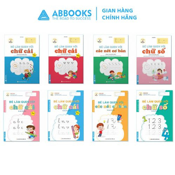 Sách - Tủ Sách Mầm Non - Bé Làm Quen Với Chữ Cái, Các Nét Cơ Bản, Chữ Số Dành Cho Bé Từ 4-6 Tuổi Bộ Cuốn - Abbooks