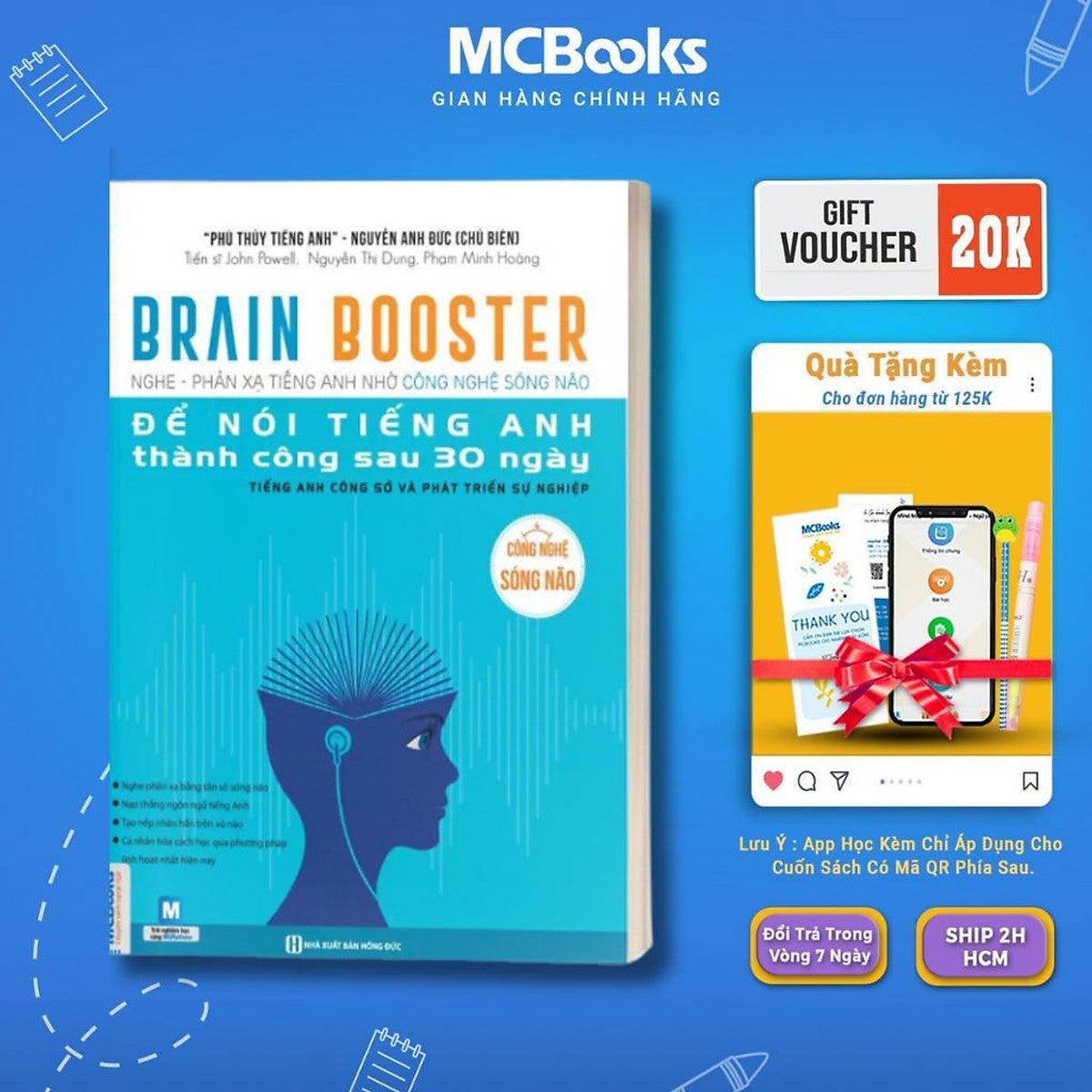 Sách - Brain Booster Nghe Phản Xạ Tiếng Anh Nhờ Công Nghệ Sóng Não - Tiếng Anh Phát Triển Sự Nghiệp - Mcbooks