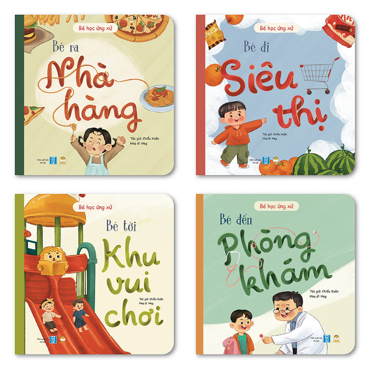 Sách - Bộ Bé Học Ứng Xử 4 Cuốn Giấy Bồi Cứng - Lionbooks