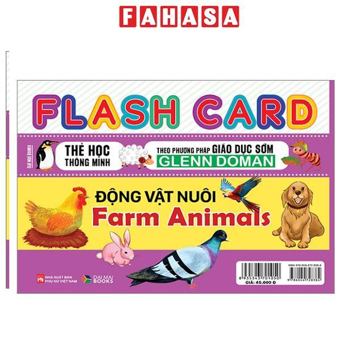 Sách - Flash Card - Thẻ Học Thông Minh Theo Phương Pháp Giáo Dục Sớm Glenn Doman - Động Vật Nuôi - Farm Animals