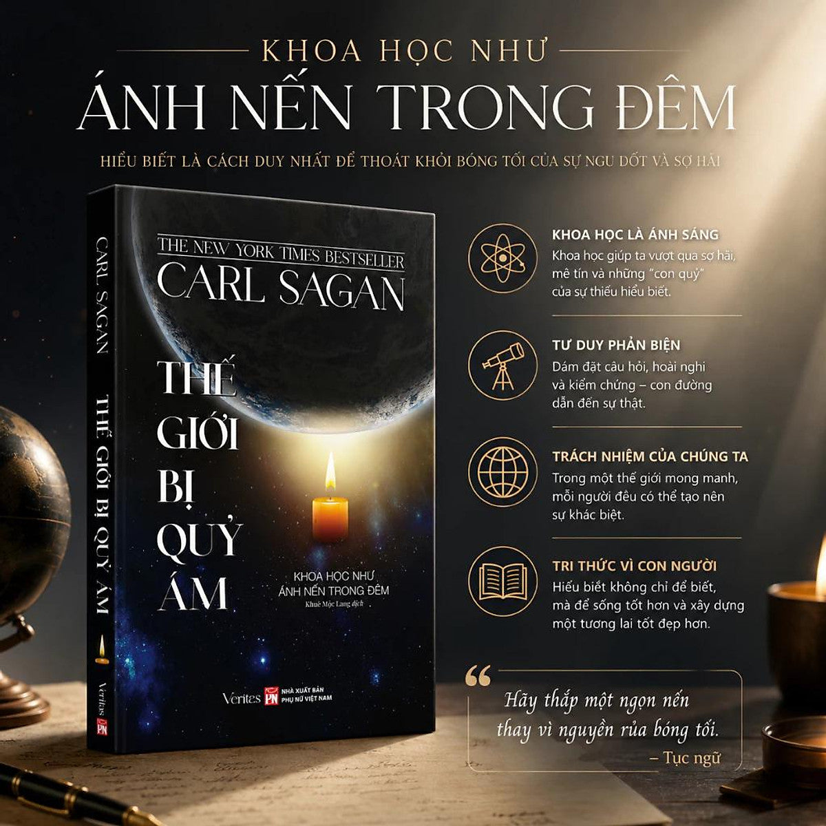 Thế Giới Bị Quỷ Ám: Khoa Học Như Ánh Nến Trong Đêm - Carl Sagan - Lightbooks