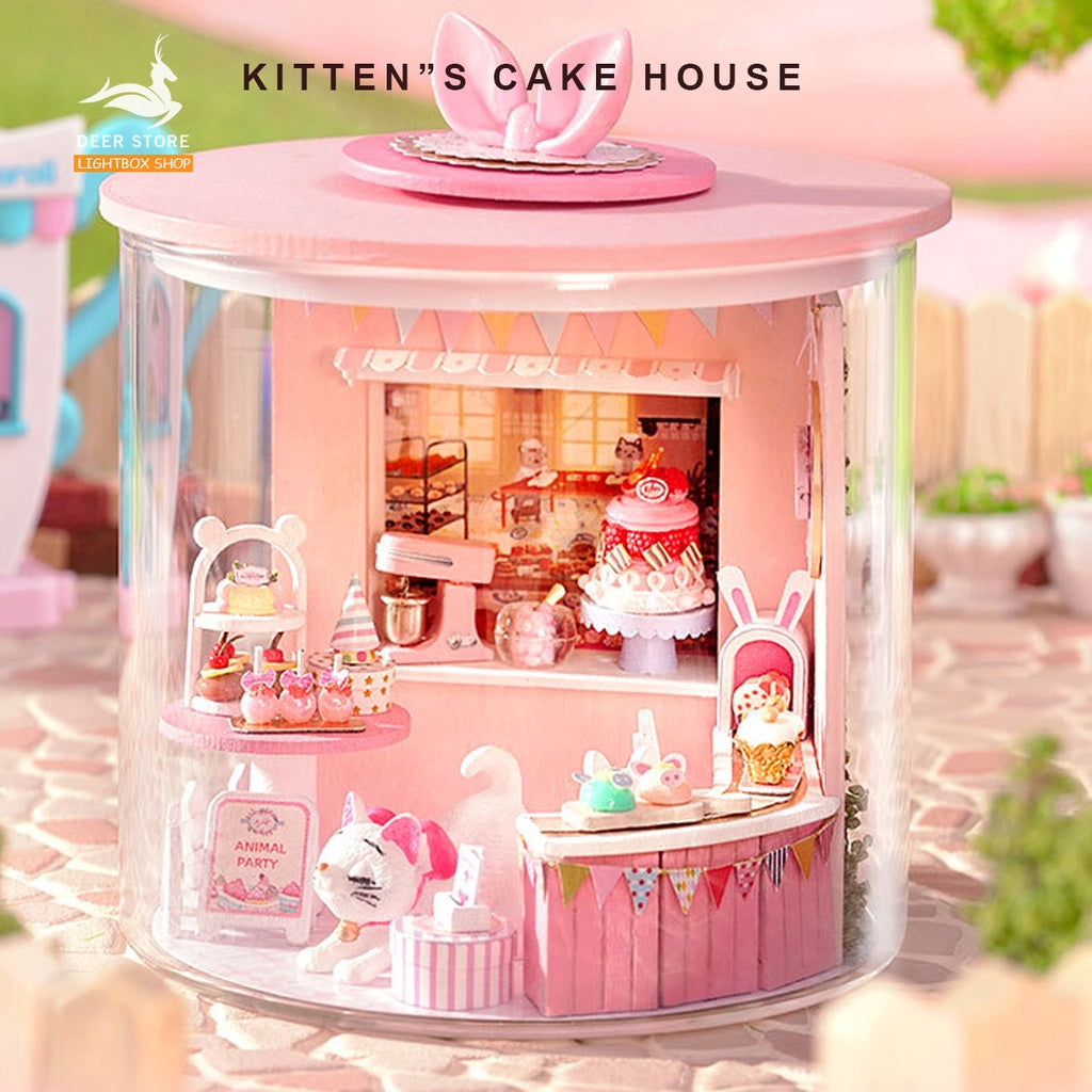 Ngôi Nhà Búp Bê Ma Thuật DIY trong Trụ Thủy Tinh | Tặng KEO DÁN. Mô hình nhà gỗ 3d tự làm. Dream Bottle B32