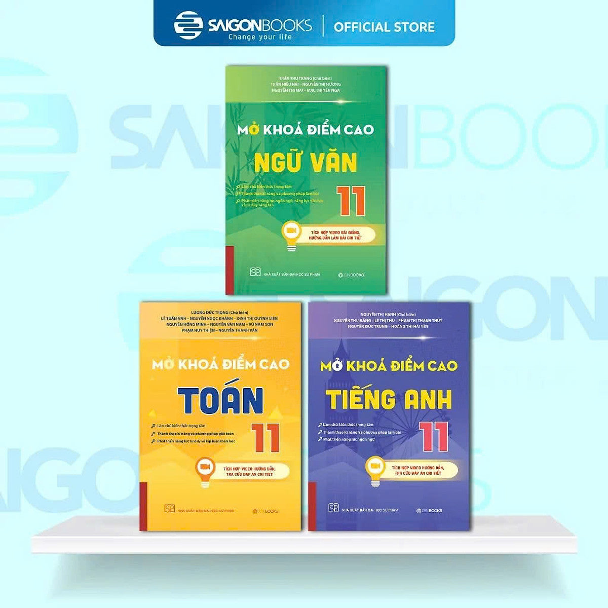 Bộ Sách Mở Khoá Điểm Cao Thpt - Làm Chủ Kiến Thức Trọng Tâm 3 Môn Toán, Văn, Anh Lớp 10+11+12 - Saigonbook - Nxb Đại Học Sư Phạm