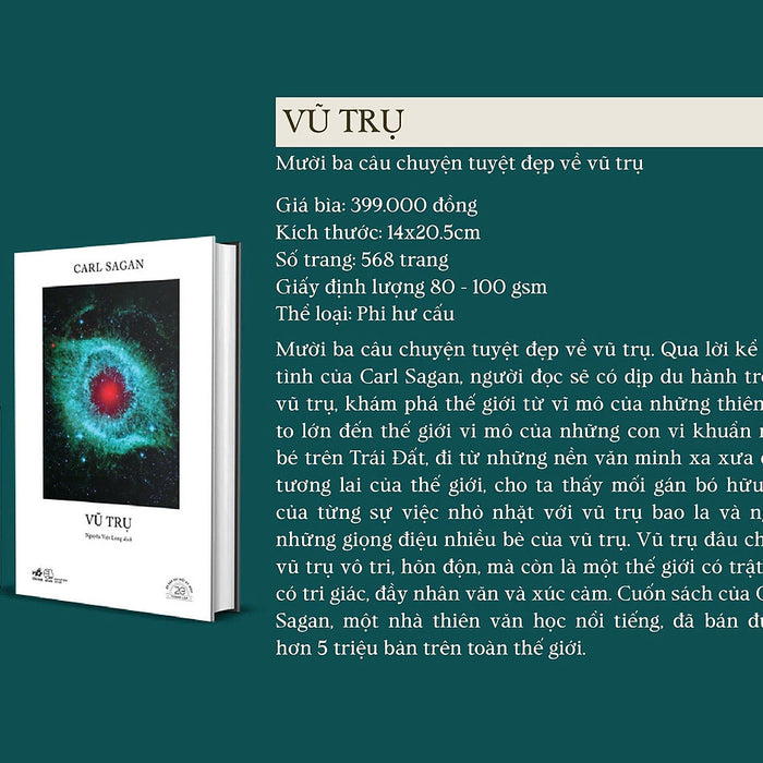 (Ấn Bản Đặc Biệt Kỷ Niệm 20 Năm Nhã Nam) Vũ Trụ – Carl Sagan - Nhã Nam