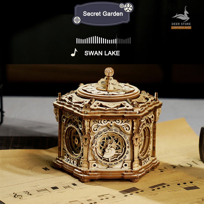 [Bản Tiếng Anh] Hộp nhạc mô hình tự lắp ráp Music Box Robotime | ROKR AMK41 - AMK62 - AMK63