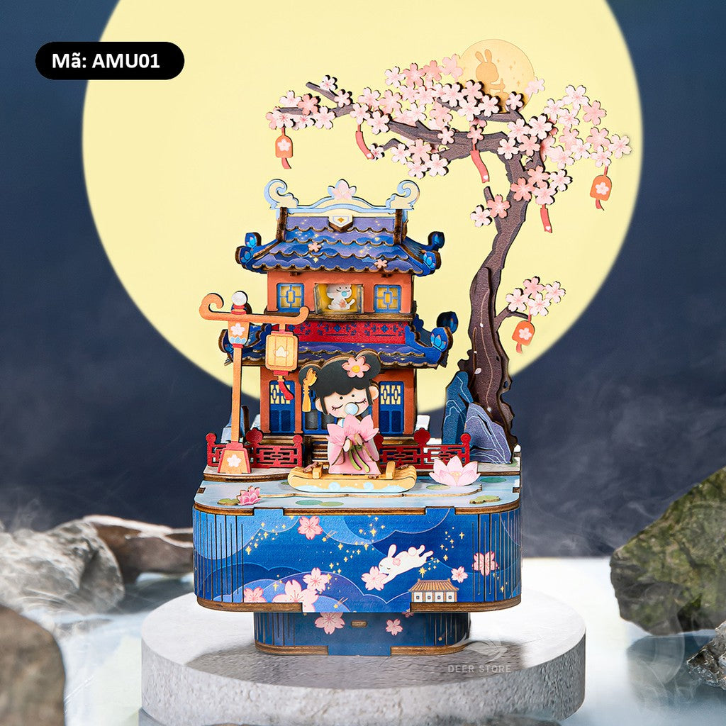 Mô hình Hộp nhạc Robotime Music Box AMU01-AMU04. Đồ chơi lắp ráp bằng gỗ 3D.